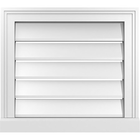 Ekena Millwork Vertical Surface Mount PVC Gable Vent: Functional, w/ 2"W x 2"P Brickmould Sill Frame, 20"W x 18"H GVPVE20X1803SF